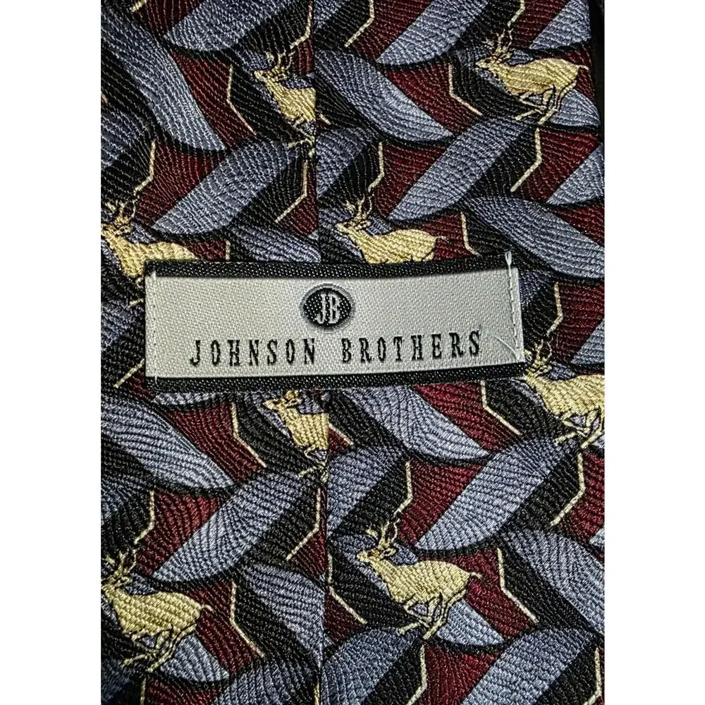 Johnson‎ Brothers running Deer Mens silk Necktie Tie made in USA
